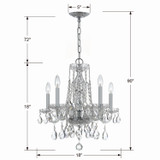 Crystorama - 1061-CH-CL-S - Five Light Mini Chandelier - Traditional Crystal - Polished Chrome