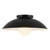 Kuzco Lighting - SF10814-BK/OP - One Light Semi-Flush Mount - Umbra - Black/Opal Glass