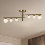 Kuzco Lighting - SF55525-BG/OP-UNV - LED Semi-Flush Mount - Cypress - Brushed Gold/Opal Glass