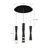 Kuzco Lighting - MP42502BK-05 - LED Pendant - Robson - Black