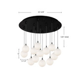 Kuzco Lighting - MP3106BKOP-13 - LED Pendant - Bolla - Black/Opal Glass