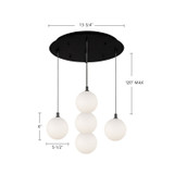 Kuzco Lighting - MP3106BKOP-05 - LED Pendant - Bolla - Black/Opal Glass