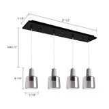Kuzco Lighting - MP12506BKSM-04 - LED Pendant - Samson - Black/Smoked Glass