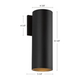 Kuzco Lighting - LD4-WS12W24-3036-BK-UNV-010 - LED Outdoor Wall Sconce - Lorna - Black