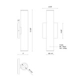 Kuzco Lighting - LD2-UD12W20-3036-BK-UNV-010 - LED Wall Sconce - Lorna - Black