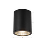 Kuzco Lighting - EC265106-BK - LED Outdoor Ceiling Mount - Nordic - Black