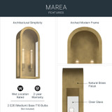 Kichler - 59203NBR - Two Light Outdoor Wall Mount - Marea - Natural Brass