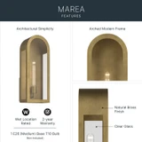 Kichler - 59202NBR - One Light Outdoor Wall Mount - Marea - Natural Brass