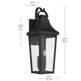 Kichler - 59196BKT - Three Light Outdoor Wall Mount - Cleary - Textured Black