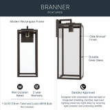 Kichler - 59114OZDS - One Light Outdoor Wall Mount - Branner - Olde Bronze