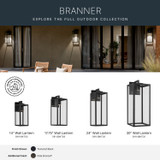 Kichler - 59114BKTDS - One Light Outdoor Wall Mount - Branner - Textured Black