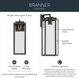 Kichler - 59113OZDS - One Light Outdoor Wall Mount - Branner - Olde Bronze