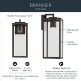 Kichler - 59112OZDS - One Light Outdoor Wall Mount - Branner - Olde Bronze