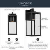 Kichler - 59111BKTDS - One Light Outdoor Wall Mount - Branner - Textured Black