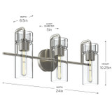 Kichler - 55252NI - Three Light Bath - Niccol - Brushed Nickel