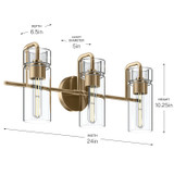 Kichler - 55252CPZ - Three Light Bath - Niccol - Champagne Bronze