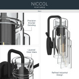 Kichler - 55252BK - Three Light Bath - Niccol - Black