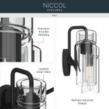 Kichler - 55251BK - Two Light Bath - Niccol - Black