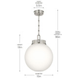 Kichler - 52867PN - One Light Pendant - Andorra - Polished Nickel