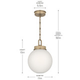 Kichler - 52866CPZ - One Light Pendant - Andorra - Champagne Bronze