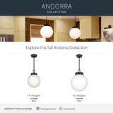 Kichler - 52866BK - One Light Pendant - Andorra - Black