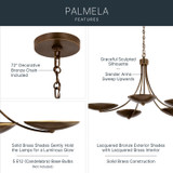 Kichler - 52856LBRLBZ - Five Light Chandelier - Palmela - Lacquered Brass