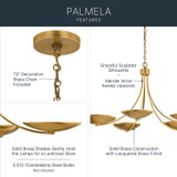 Kichler - 52856LBR - Five Light Chandelier - Palmela - Lacquered Brass