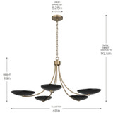 Kichler - 52856CPZBK - Five Light Chandelier - Palmela - Champagne Bronze