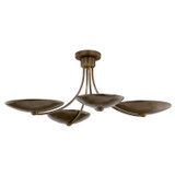 Kichler - 52854LBRLBZ - Four Light Chandelier/Semi Flush - Palmela - Lacquered Brass