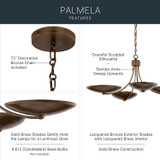 Kichler - 52854LBRLBZ - Four Light Chandelier/Semi Flush - Palmela - Lacquered Brass