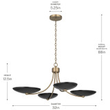 Kichler - 52854CPZBK - Four Light Chandelier/Semi Flush - Palmela - Champagne Bronze