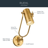 Kichler - 52841LBR - LED Wall Sconce - Ruehl - Lacquered Brass