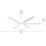 Kichler - 310065-MWH - 65" Ceiling Fan - Solen - Matte White