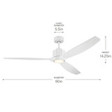 Kichler - 300360-MWH - 60" Ceiling Fan - Calyx - Matte White