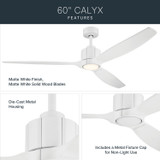 Kichler - 300360-MWH - 60" Ceiling Fan - Calyx - Matte White