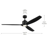Kichler - 300360-BK - 60" Ceiling Fan - Calyx - Matte Black
