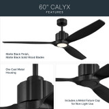 Kichler - 300360-BK - 60" Ceiling Fan - Calyx - Matte Black