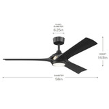 Kichler - 300056-BK - 56" Ceiling Fan - Veetra - Matte Black