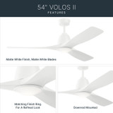 Kichler - 300054-MWH - 54" Ceiling Fan - Volos II - Matte White