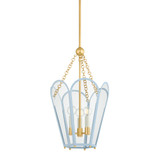 Mitzi - H1132703-AGB/SAO - Three Light Lantern - Clarisse - Aged Brass