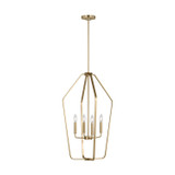 Generation Lighting - GLC1274SB - Four Light Chandelier - Kennan - Satin Brass