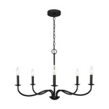 Generation Lighting - GLC1205MBK - Five Light Chandelier - Abells - Midnight Black
