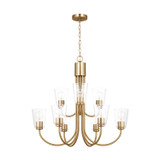 Generation Lighting - GLC1169SB - Nine Light Chandelier - Miles - Satin Brass