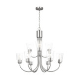 Generation Lighting - GLC1169BS - Nine Light Chandelier - Miles - Brushed Nickel