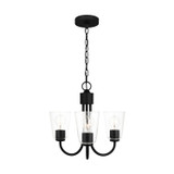 Generation Lighting - GLC1153MBK - Three Light Chandelier - Miles - Midnight Black