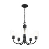 Generation Lighting - GLC1145MBK - Five Light Chandelier - Miles - Midnight Black
