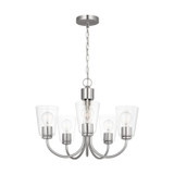 Generation Lighting - GLC1145BS - Five Light Chandelier - Miles - Brushed Nickel