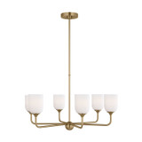Generation Lighting - GLC1096EN3/SB - Six Light Chandelier - Emile - Satin Brass