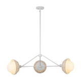 Alora - CH490340WHOP - Three Light Chandelier - Perth - White/Opal Glass