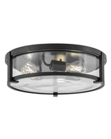 Hinkley - 3243BK-CL - LED Flush Mount - Lowell - Black